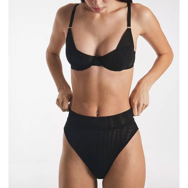 FREEDOMBEAUTY | Boutique comfortable and breathable gathering pure desire color matching sexy bra underwear 2-piece set, sexy underwear women's suit thin