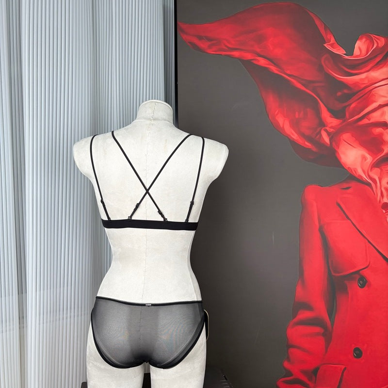 FREEDOMBEAUTY | Special FQ2801 Front Buckle Underwear Women's No Rim Bra French Embroidered Bra Sexy Pure Desire Comfortable