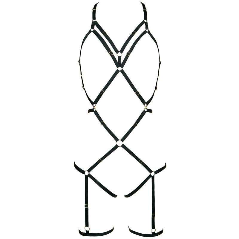 FREEDOMBEAUT | FQ2858 European and American bundled wiring harness rope clothes sexy one-piece open underwear hollow sexy inner strap SM