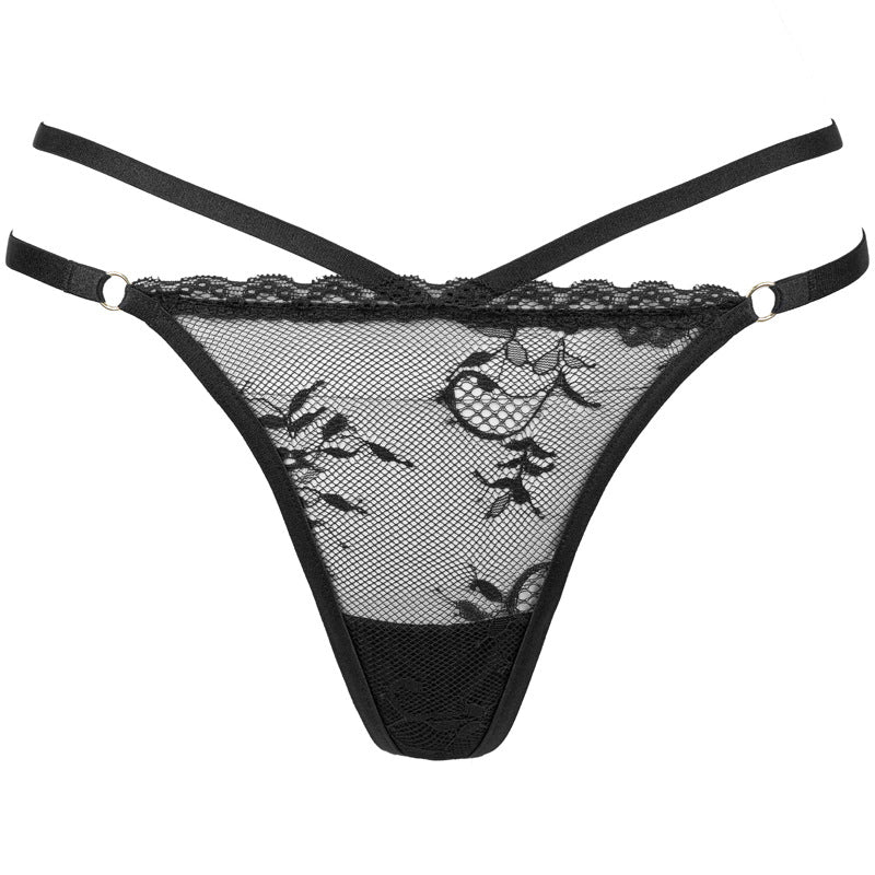 Freedombeauty | FQ2857 Lace shapewear garter thong sexy perspective with steel ring gathering sexy lingerie set