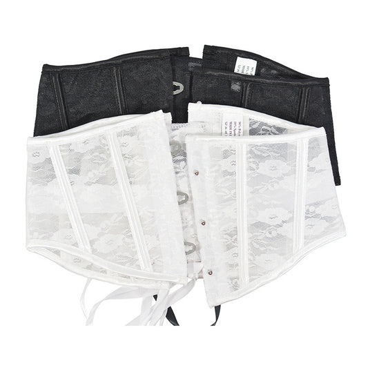 Freedombeauty|Autumn new lace short corset 16cm3 buckle herringbone support waist seal Lolita waist seal
