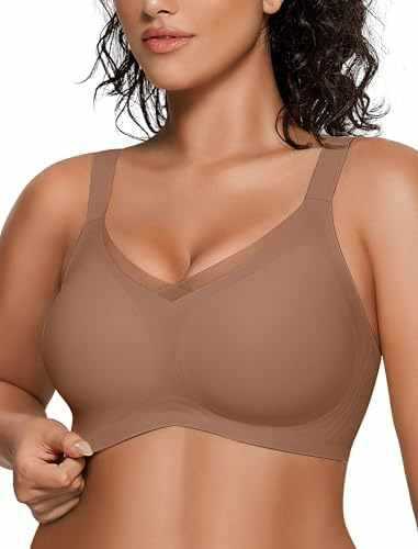 FREEDOMBEAUTY |OEAK Womens Wireless Bras V Mesh Comfortable Bralette Suppor