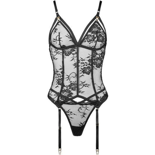 Freedombeauty | FQ2857 Lace shapewear garter thong sexy perspective with steel ring gathering sexy lingerie set