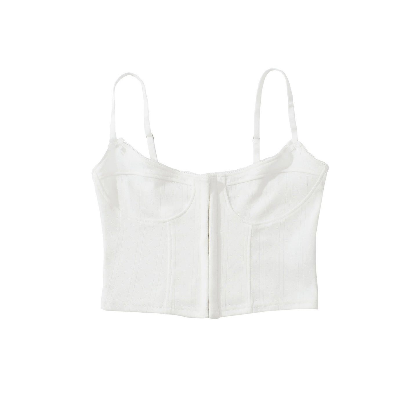 FREEDOMBEAUTY | Sexy embroidery splicing small suspender summer new versatile slim-fit short Spice Girl waist bottom vest