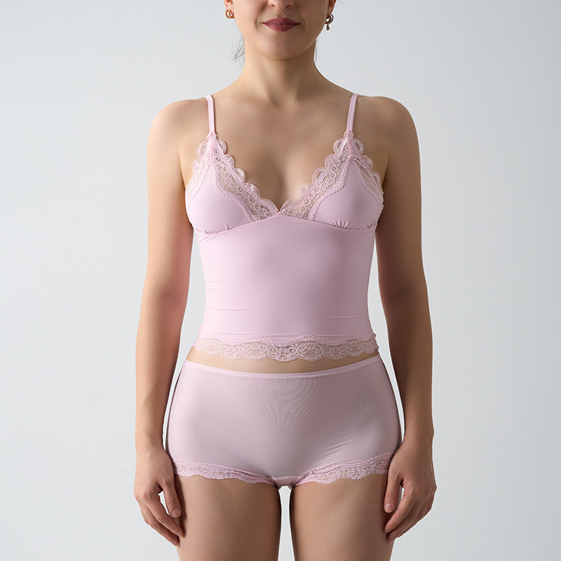 Freedombeauty | FIT EVERYBODY LACE SET Lace Set Lightweight Lace Triangle Suspender Flat Corner Lace Panties Women