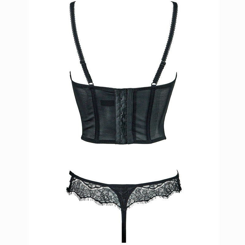 FREEDOMBEAUTY | FQ2902 Lash Lace Steel Rim Sponge Fishbone Bust Low Waist T Pants Sexy Cross Border Tank Tops Camis