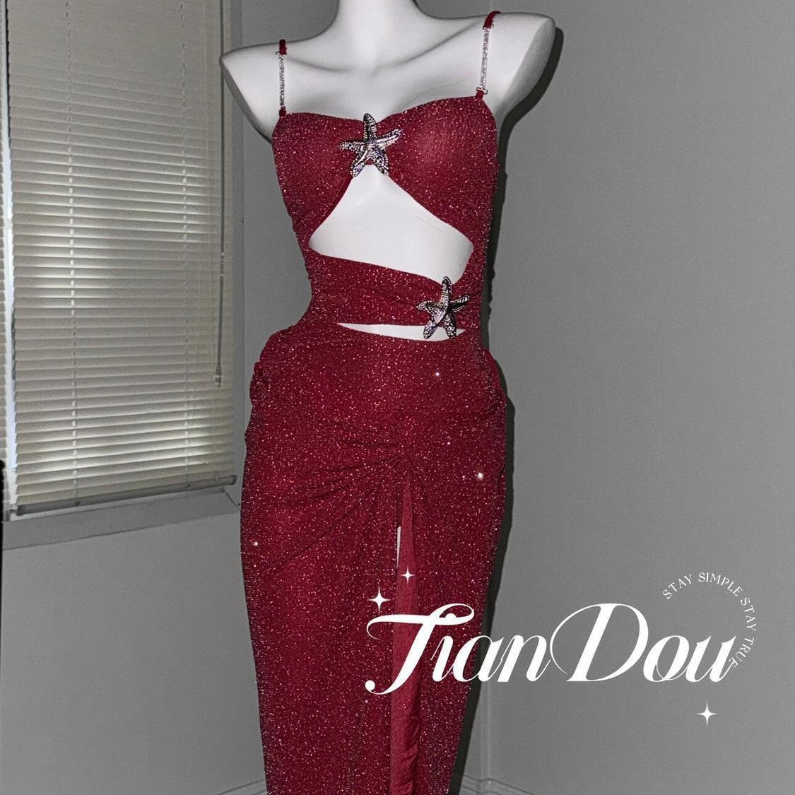 freedombeauty|[Deep Sea Mermaid] Dreamy High-Quality Texture Island Vacation Sexy One-Piece Long Dress Swimsuit Bikini Ins
