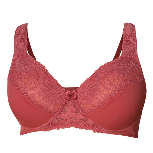 Freedombeauty | Full Cup Ultra-Thin Lace Sponge Widened Shoulder Strap plus Size Bra Big Chest Show Little European and American Style Underwear 75c80c85