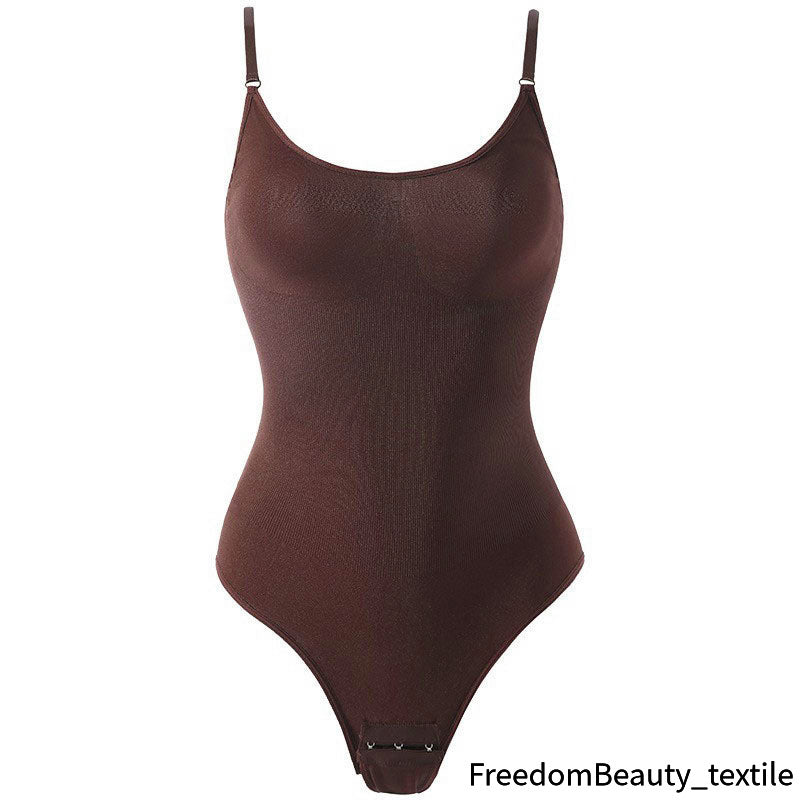 freedombeauty|European and American One-Piece Shapewear Postpartum Abdomen Control Pants Triangle Thong Waist Cincher Hip Lifter Shaping Plus Size Tight One-Piece Bodysuit for Women
