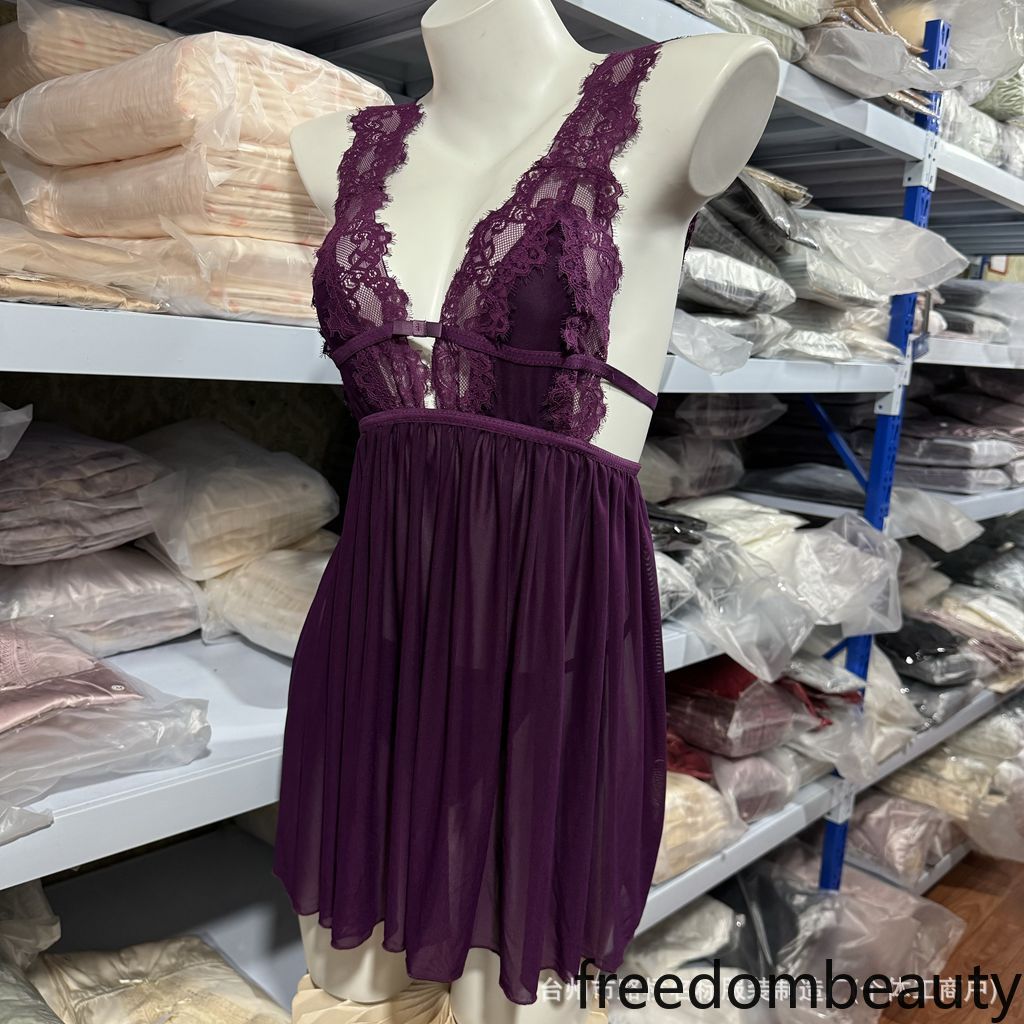 Freedombeauty | 5071 multi-color erotic mesh nightdress with split ends nightdress