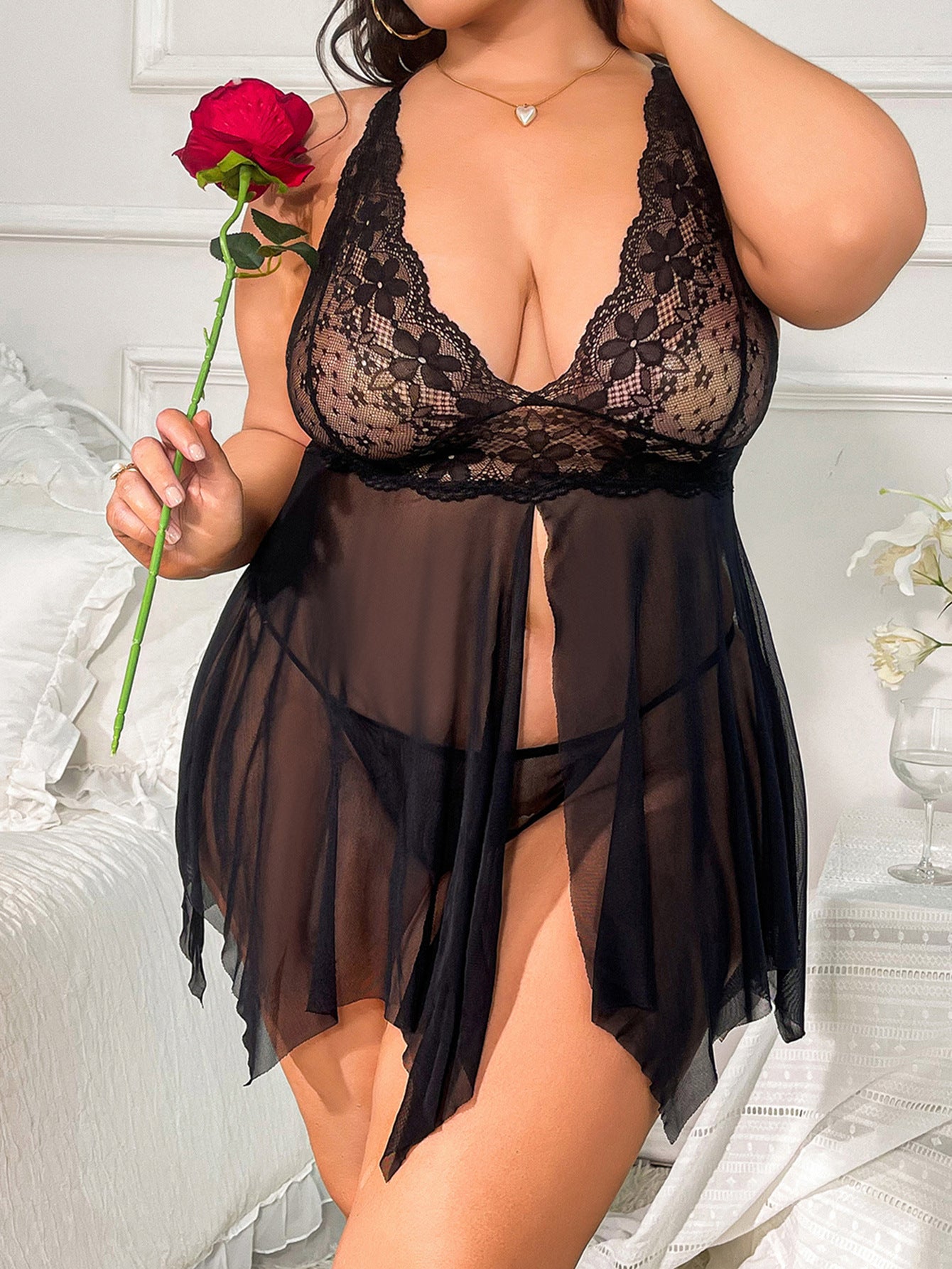 Freedombeauty | Sexy plus Size Sexy Lingerie  Hot Sale at  Women's One-Piece See-through Sexy Sleepwear plus Size