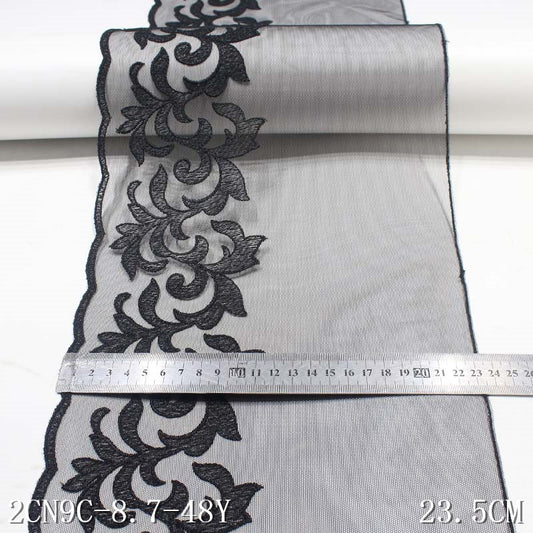 Freedombeauty | Black Mesh Polyester Thread Thorns Embroidery Lace DIY Accessories Curtain Sofa Cushion Accessories Lace