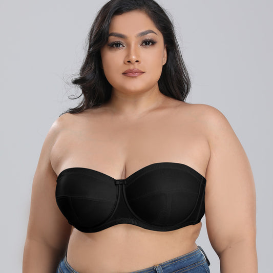 Freedombeauty | Sponge-Free Ultra-Thin Non-Slip Bra Undergarment Underwear Summer Versatile Big Chest Show Little European and American Style Bra DEFG Cup