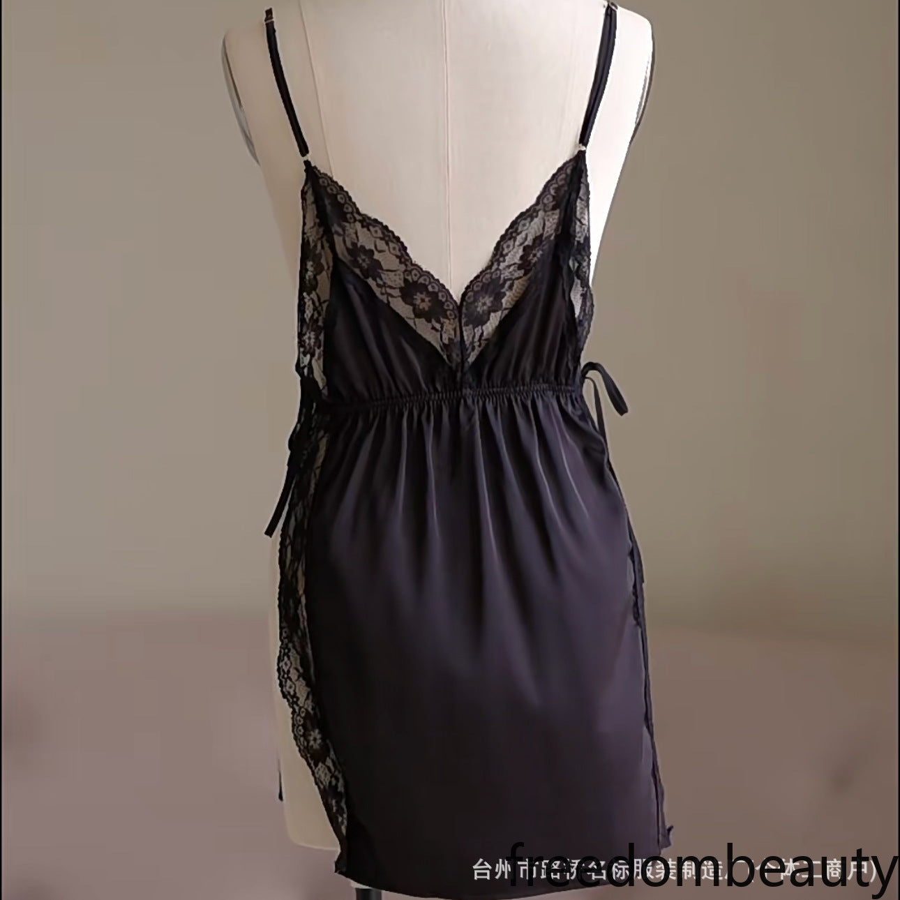 Freedombeauty | 7033 Split satin pajamas on both sides, self-designed