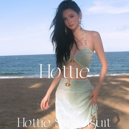 freedombeauty|[Mint Mambo] Spring Summer New Three-Piece Swimsuit Set, Slimming and Covering, Hot Spring Beach Vacation Pure Desire Style