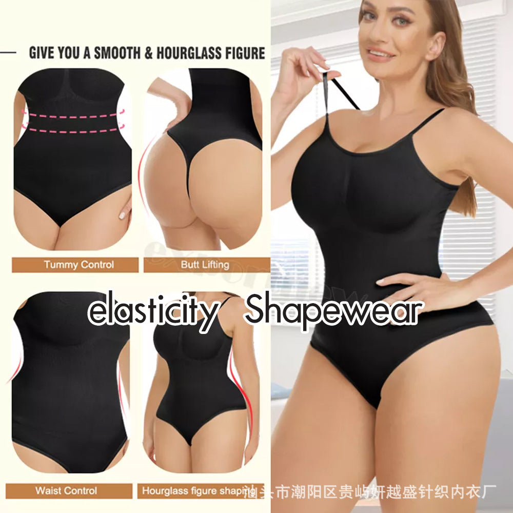 freedombeauty|European and American One-Piece Shapewear Postpartum Abdomen Control Pants Triangle Thong Waist Cincher Hip Lifter Shaping Plus Size Tight One-Piece Bodysuit for Women