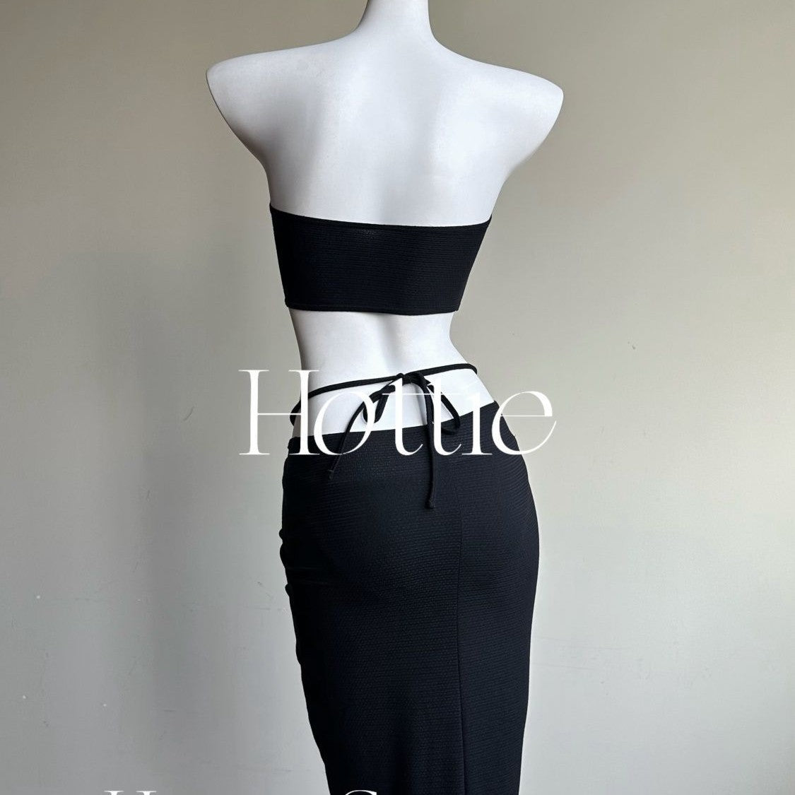 freedombeauty|New Chinese Style Beaded Strapless Two-Piece Long Skirt Bikini Three-Piece Set Sexy Hot Girl Slimming Beach Spa Swimsuit