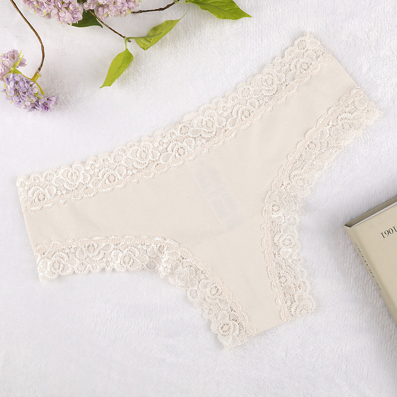 Freedombeauty | Catwalk Same Style Lace Underwear Women's Sexy Low Waist Pure Cotton Bottom Pure Desire Lace Briefs Generation Hair