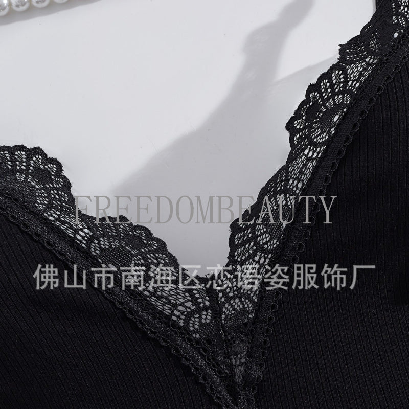 Freedombeauty | Hot Sale Sexy Beauty Back Hollowed Fashion Jumpsuit Pure Desire Style Lace Stitching Sexy Sleepwear
