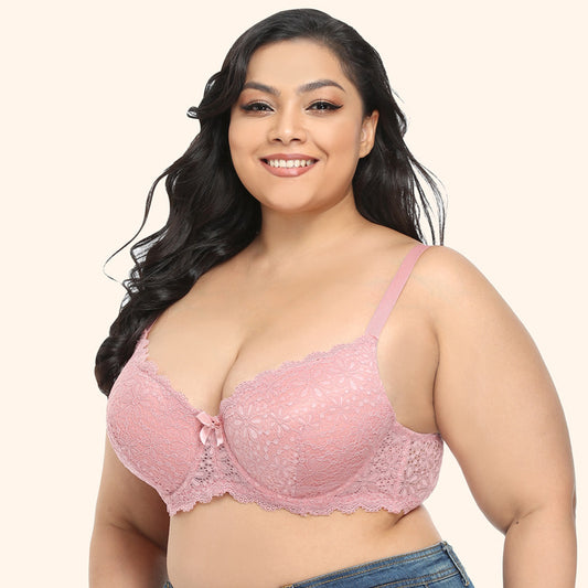 Freedombeauty | New Underwear with Steel Ring Lace Thin Fat Sister plus Size Bra Gathered Full Cup