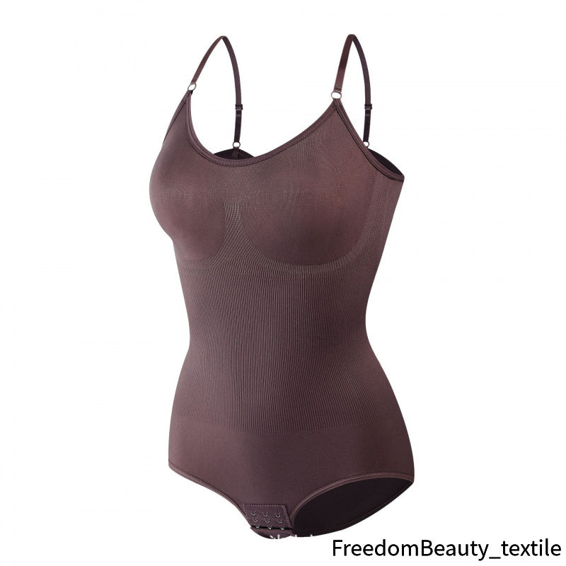 freedombeauty|Hot Sale Women's Shapewear Bodysuit Abdomen Control Hip Lift Strap Chest Support Body Shaper Corset Button Triangle Briefs