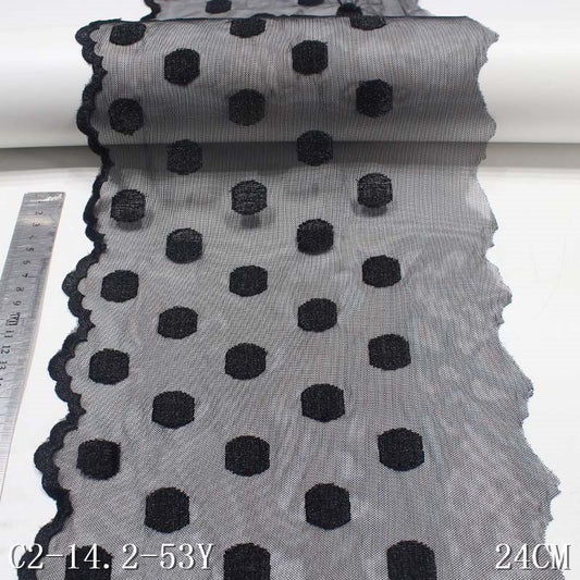 Freedombeauty | Black Mesh Spot Polyester Thread Embroidery Lace Accessories Curtain Clothing Accessories Textile Accessories