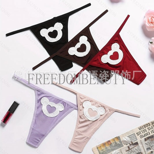Freedombeauty | Stretch Women's Seamless Solid Color Breathable Cute Fashion Hot Sale T-Back 5 Pieces