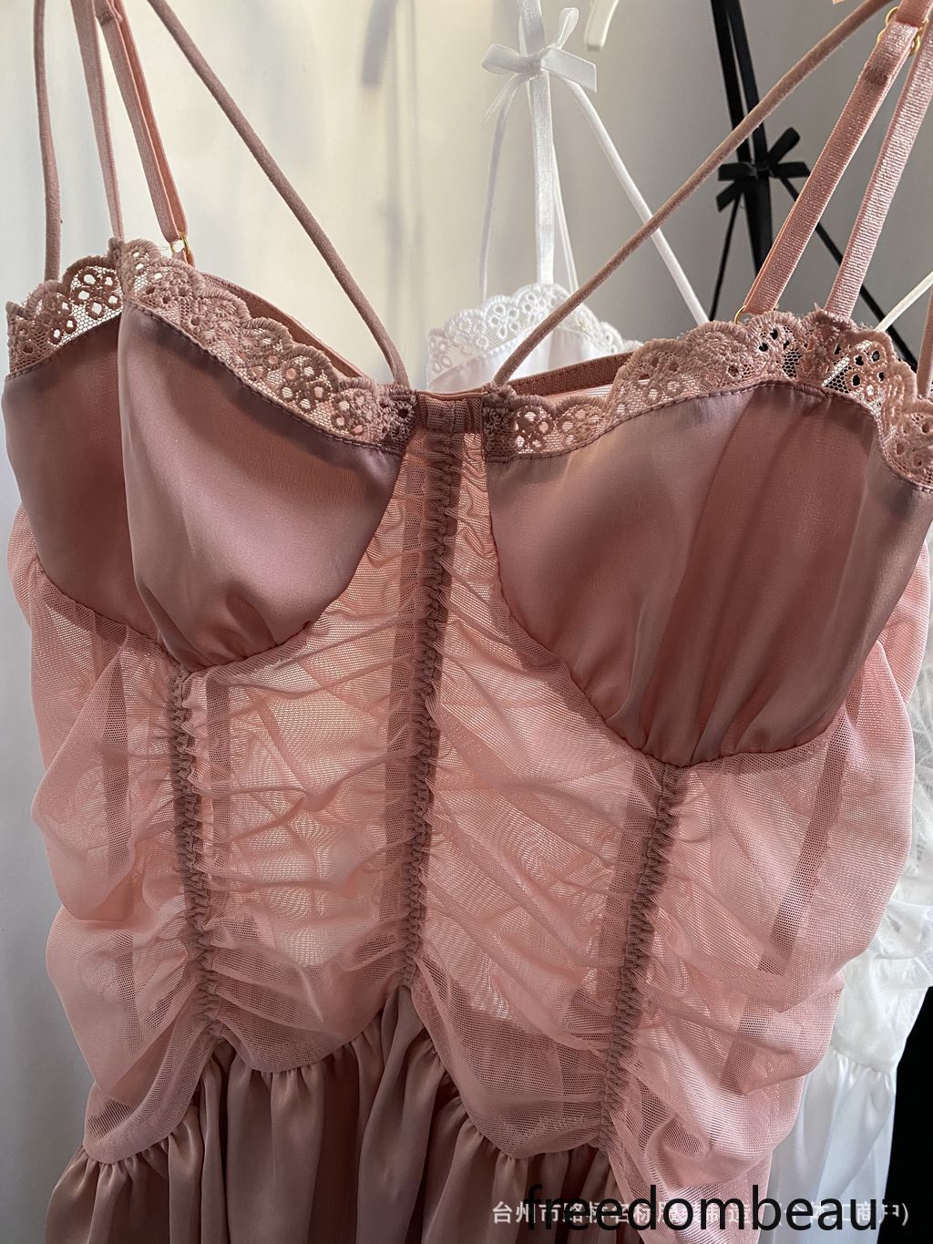 Freedombeauty | 7067 mesh satin sex nightdress pajamas