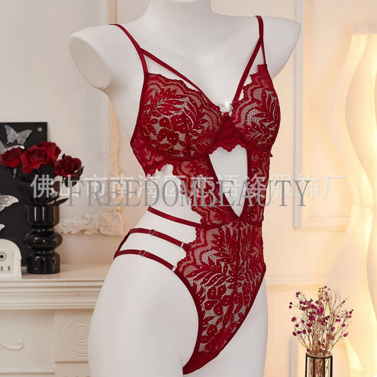 Freedombeauty | Fashion Sexy Stretch Lace Midriff Outfit Design Sweet Pure Style Sexy Jumpsuit
