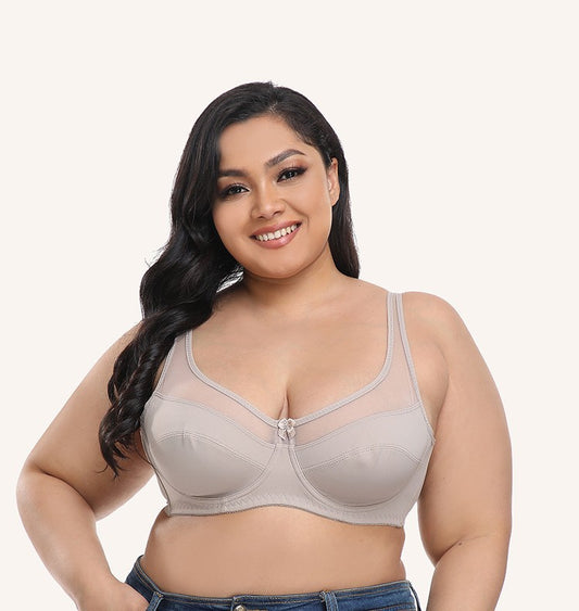 Freedombeauty | Transparent Lace Underwear for Women Ultra Thin Sexy plus Size European and American Chest Bra Drooping Big Chest for Plump Girls