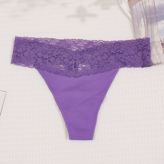 Freedombeauty | New Panties Cotton Women Lace Sexy Low Waist Seamless Breathable Invisible Underpants Simple Female T-Back