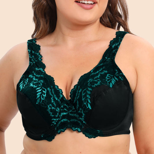 Freedombeauty | Lace Edge Ultra-Thin Bra plus Size Underwear European and American Style Big Chest Small