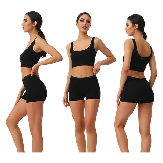 Freedombeauty | European and American plus Size Cotton Women's Underwear 40 Combed Cotton Boxers Comfortable Safety Pants Anti-Exposure Bottom Shorts