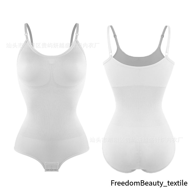 freedombeauty|Hot Sale Women's Shapewear Bodysuit Abdomen Control Hip Lift Strap Chest Support Body Shaper Corset Button Triangle Briefs