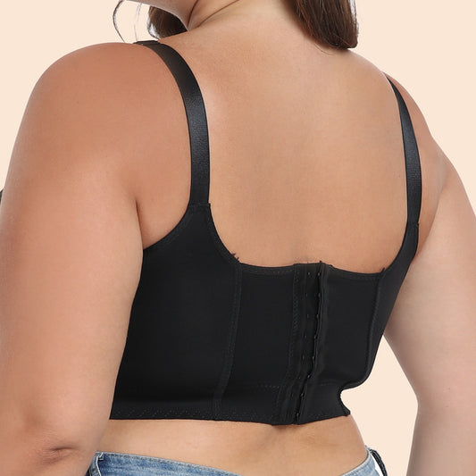 Freedombeauty | European and American Underwear Glossy Big Chest Small Multi-Breasted Adjustable Push up plus Size Bra Bcdefg