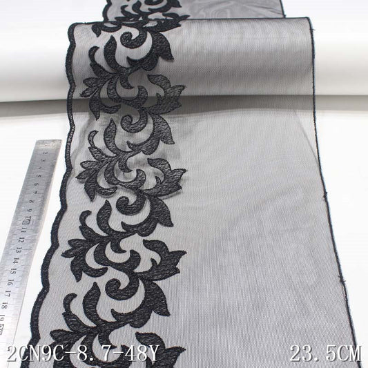 Freedombeauty | Black Mesh Polyester Thread Thorns Embroidery Lace DIY Accessories Curtain Sofa Cushion Accessories Lace