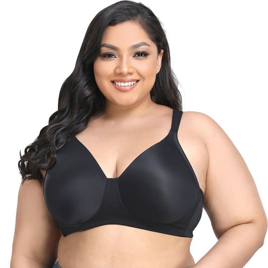 Freedombeauty | New Boutique Super plus Size Bra without Steel Ring Full Cup 125C Plump Girls European and American Underwear Wide Shoulder Strap