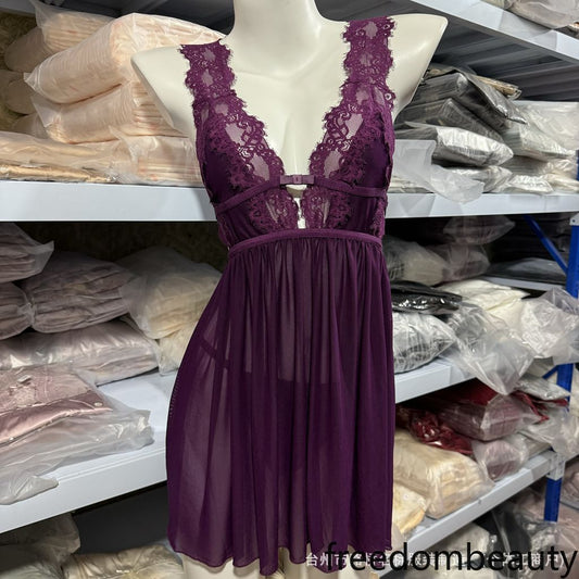 Freedombeauty | 5071 multi-color erotic mesh nightdress with split ends nightdress