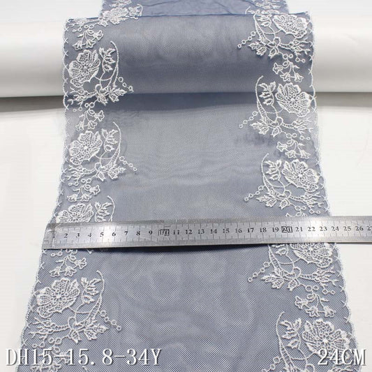 Freedombeauty | Dark Blue Polyester Thread Flower Bilateral Embroidery Lace Accessories Curtain Sofa Cushion Clothing Lace