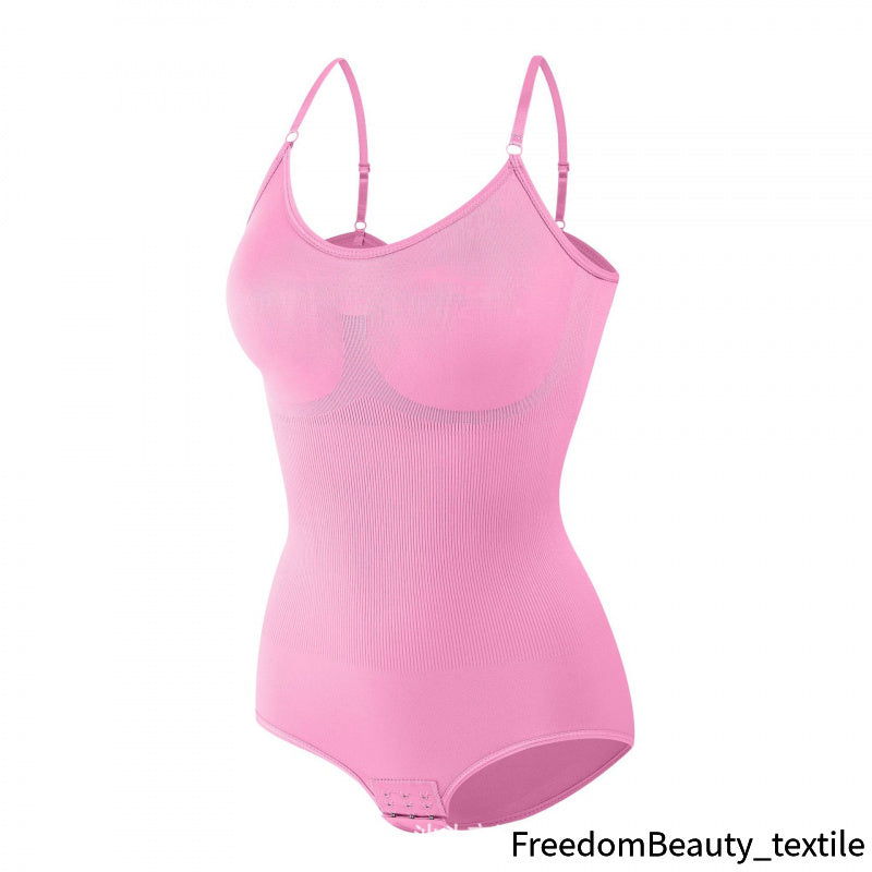 freedombeauty|Hot Sale Women's Shapewear Bodysuit Abdomen Control Hip Lift Strap Chest Support Body Shaper Corset Button Triangle Briefs