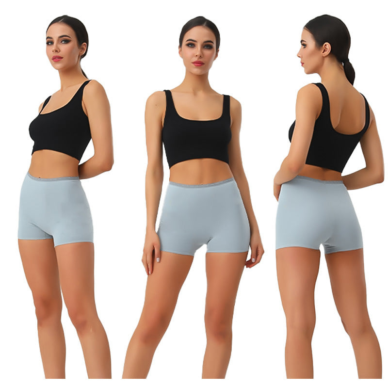 Freedombeauty | European and American plus Size Cotton Women's Underwear 40 Combed Cotton Boxers Comfortable Safety Pants Anti-Exposure Bottom Shorts