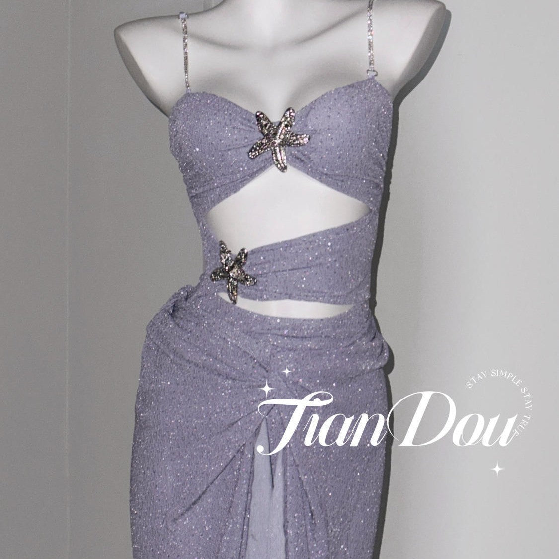 freedombeauty|[Deep Sea Mermaid] Dreamy High-Quality Texture Island Vacation Sexy One-Piece Long Dress Swimsuit Bikini Ins