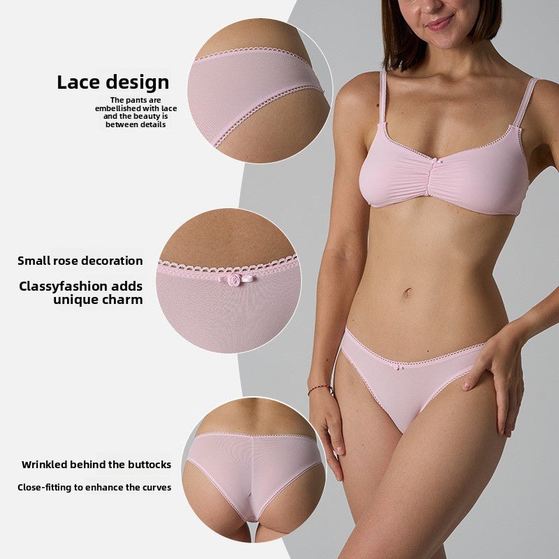 FREEDOMBEAUTY | underwear set cross-border underwear set adjustable shoulder straps Spice girl bra high elastic nude breathable underwear